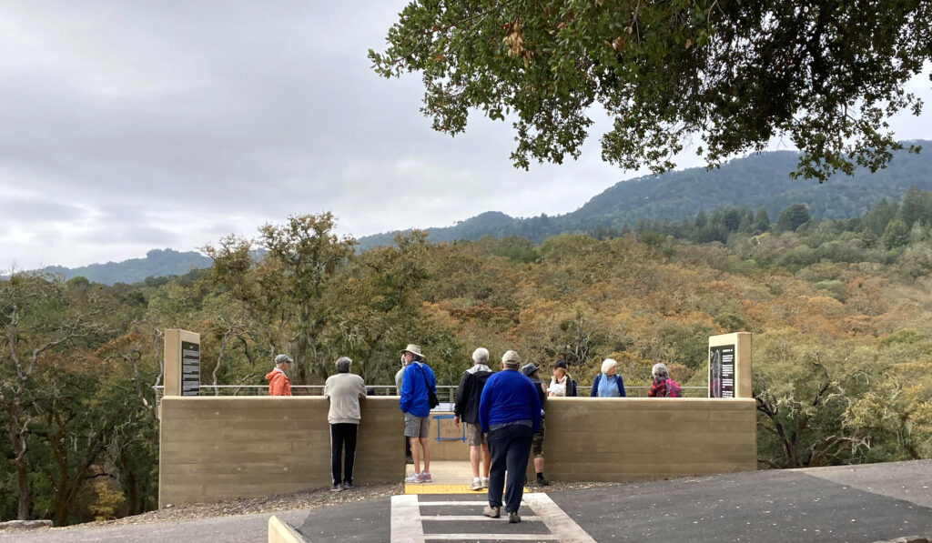 Participants at the memorial platform at Sonoma Developmental Center.